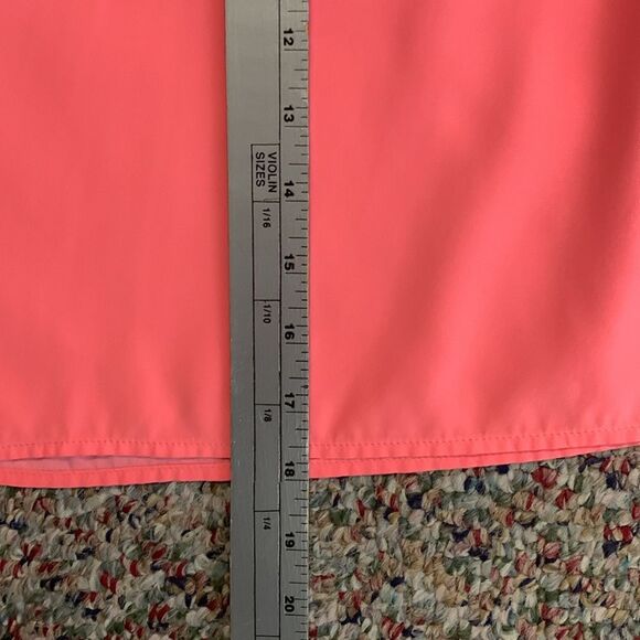 Amanda Uprichard Coral Pink Silk V-Neck Gathered Waist Sleeveless Dress Size L - Picture 12 of 12